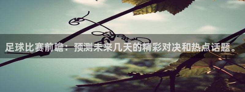  足球比赛前瞻：预测未来几天的精彩对决和热点话题。